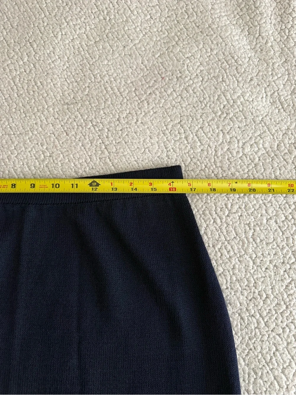 St John Basics Navy Blue Santana Knit Pencil Skirt Womens Size 14 Elastic Waist